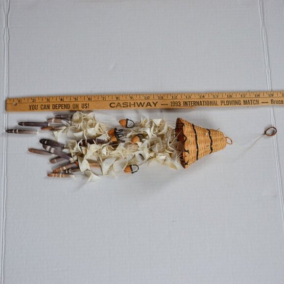Vintage Wicker Seashell Wind Chime - Picture 7 of 8